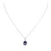 Image 1 : 18KT White Gold 3.50 ctw Tanzanite and Diamond Pendant With Chain