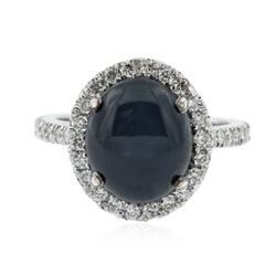 14KT White Gold 7.42 ctw Sapphire and Diamond Ring