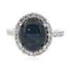 Image 2 : 14KT White Gold 7.42 ctw Sapphire and Diamond Ring