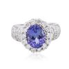Image 1 : 14KT White Gold 2.93 ctw Tanzanite and Diamond Ring