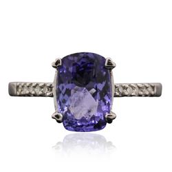 14KT White Gold Tanzanite and Diamond Ring