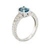 Image 3 : 14KT White Gold 1.41 ctw Blue Zircon and Diamond Ring