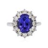 Image 1 : 14KT White Gold 4.42 ctw Tanzanite and Diamond Ring