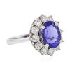 Image 2 : 14KT White Gold 4.42 ctw Tanzanite and Diamond Ring