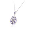 Image 3 : 14KT White Gold 6.13 ctw Tanzanite and Diamond Pendant With Chain