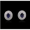 Image 1 : 14KT White Gold 1.84 ctw Sapphire and Diamond Earrings