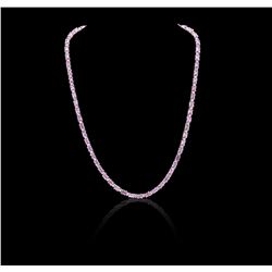 14KT White Gold 14.08 ctw Pink Sapphire and Diamond Necklace