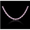 Image 2 : 14KT White Gold 14.08 ctw Pink Sapphire and Diamond Necklace