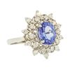 Image 2 : 14KT White Gold 3.57 ctw Tanzanite and Diamond Ring