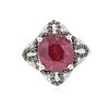Image 1 : 14KT White Gold 6.87 ctw Ruby and Diamond Ring