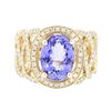 Image 1 : 14KT Yellow Gold 3.29 ctw Tanzanite and Diamond Ring