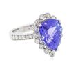 Image 2 : 14KT White Gold 4.81 ctw Tanzanite and Diamond Ring