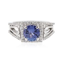 18KT White Gold 1.76 ctw Tanzanite and Diamond Ring