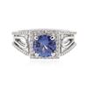 Image 1 : 18KT White Gold 1.76 ctw Tanzanite and Diamond Ring
