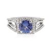 Image 1 : 18KT White Gold 1.76 ctw Tanzanite and Diamond Ring