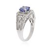 Image 3 : 18KT White Gold 1.76 ctw Tanzanite and Diamond Ring