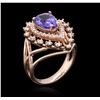 Image 3 : 14KT Rose Gold 2.39 ctw Tanzanite and Diamond Ring