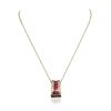 Image 1 : 14KT Yellow Gold 2.71 ctw Ruby and Diamond Pendant With Chain