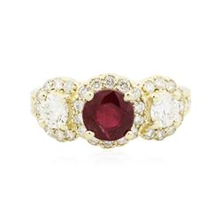 14KT Yellow Gold 1.78 ctw Ruby and Diamond Ring