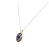 Image 3 : 14KT White Gold 9.75 ctw Tanzanite and Diamond Pendant With Chain