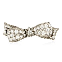 18KT White Gold 3.66 ctw Diamond Brooch