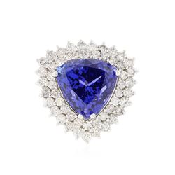 14KT White Gold 12.10 ctw GIA Cert Tanzanite and Diamond Ring