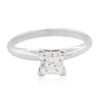 Image 1 : 14KT White Gold 0.87 ctw Princess Cut Diamond Solitaire Ring