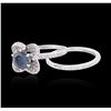Image 3 : 18KT White Gold 2.00 ctw Blue Diamond Wedding Ring Set
