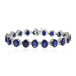 14KT White Gold 30.21 ctw Sapphire and Diamond Bracelet