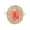 Image 1 : 14KT Yellow Gold 3.16 ctw Coral and Diamond Ring