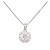 Image 2 : 14KT White Gold 1.02 ctw Diamond Pendant With Chain