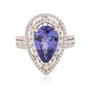 Image 1 : 14KT Two-Tone Gold 3.54 ctw Tanzanite and Diamond Ring