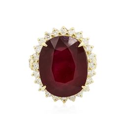 14KT Yellow Gold 4.66 ctw Ruby and Diamond Ring