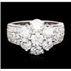 Image 1 : 14KT White Gold 2.42 ctw Diamond Ring
