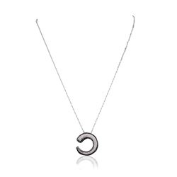 14KT White Gold 0.28 ctw Diamond Pendant With Chain