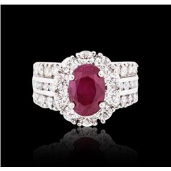 18KT White Gold 2.90 ctw Ruby and Diamond Ring