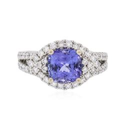 18KT White Gold 2.55 ctw Tanzanite and Diamond Ring