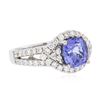 Image 2 : 18KT White Gold 2.55 ctw Tanzanite and Diamond Ring
