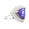 Image 2 : 14KT Two-Tone Gold 4.70 ctw Tanzanite and Diamond Ring