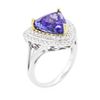Image 3 : 14KT Two-Tone Gold 4.70 ctw Tanzanite and Diamond Ring