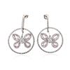 Image 1 : 18KT White Gold 2.38 ctw Pink Topaz and Diamond Earrings