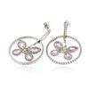 Image 2 : 18KT White Gold 2.38 ctw Pink Topaz and Diamond Earrings