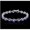 Image 1 : 14KT White Gold 15.96 ctw Tanzanite and Diamond Bracelet