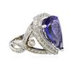 Image 2 : 14KT White Gold 7.40 ctw GIA Certified Tanzanite and Diamond Ring