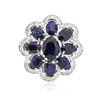 Image 1 : 14KT White Gold 9.63 ctw Sapphire Ring