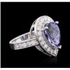 Image 2 : 14KT White Gold 3.30 ctw Tanzanite and Diamond Ring