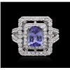 Image 1 : 14KT White Gold 2.19 ctw Tanzanite and Diamond Ring