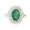 Image 1 : 14KT White Gold 1.32 ctw Emerald and Diamond Ring