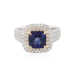 14KT Two-Tone Gold 2.91 ctw Tanzanite and Diamond Ring