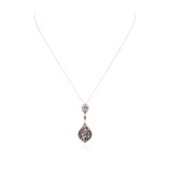 14KT Rose Gold 0.76 ctw Diamond Pendant With Chain